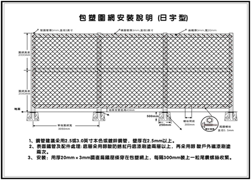 球場球場套塑圍網(wǎng)施工